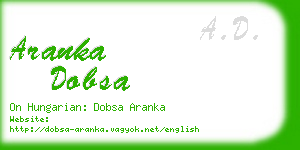 aranka dobsa business card